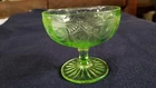 Vintage Anchor Hocking Cameo "Ballerina - 3.5" Green Depression Glass Sherbet