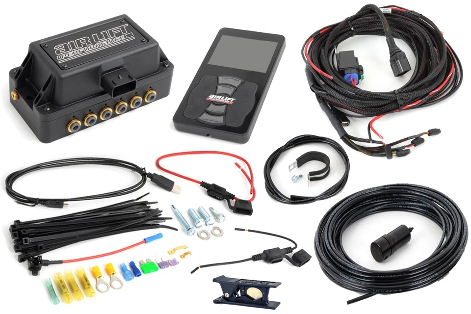 Complete Air Lift 3H 3/8 Air Ride Kit Black 580 Fits 1971–1996 GM B-Body - Image 2 of 4