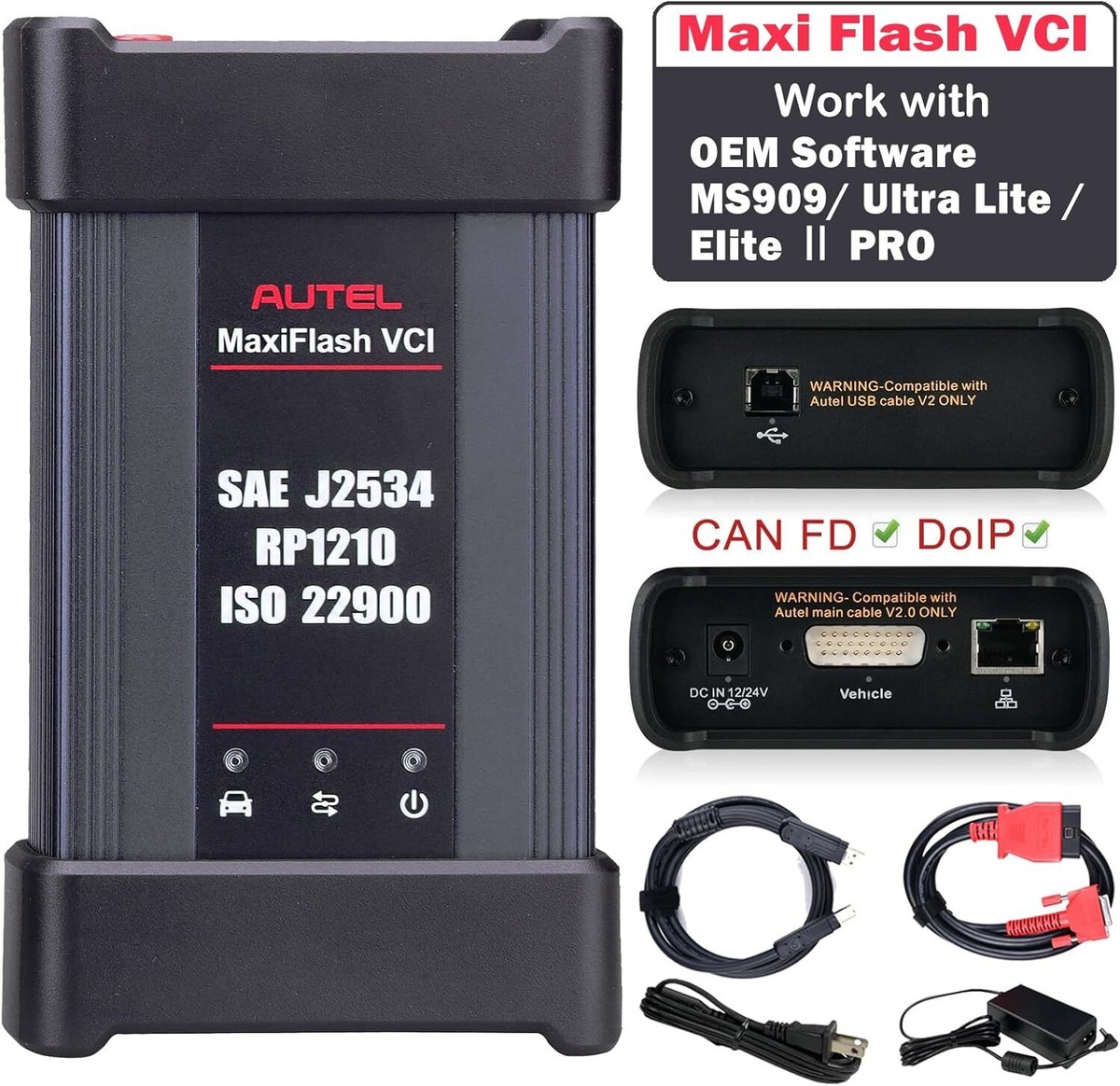 Autel MaxiFlash Elite VCI J2534 MaxiSys Elite MK908P MK908 PC