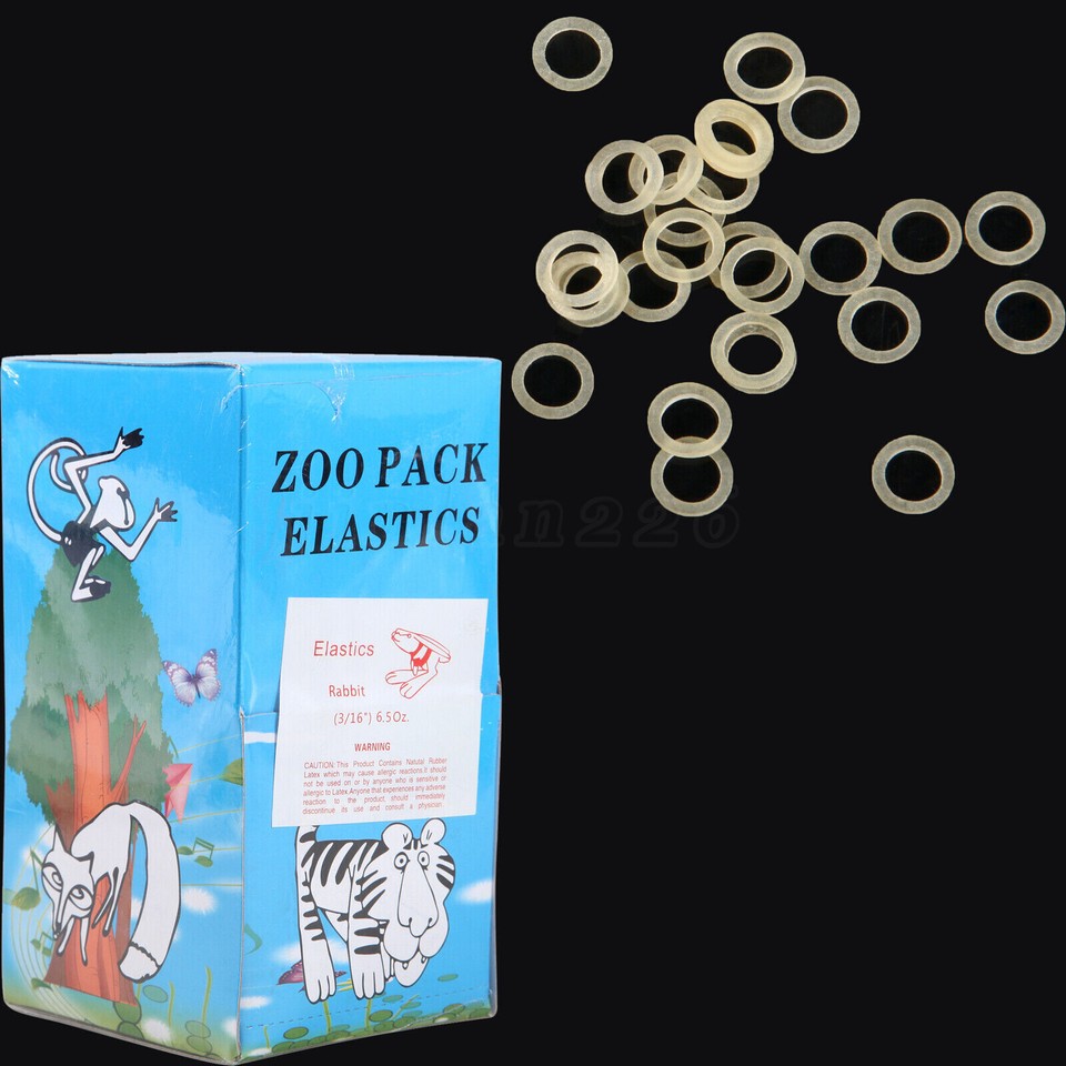 500pcs Dental Orthodontic Elastics Bands Rabbit Force 6.5 OZ,3/16" with
