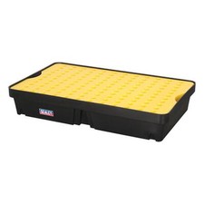 Sealey Spill Tray with Platform 60L Drips Spills Leaks Garage Tool Yellow/Black