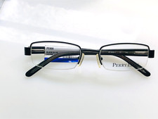 PERRY ELLIS EYEGLASSES FRAMES Black Vtg 51-18-135 1/2 Rim Patterned NWT PE908A-1
