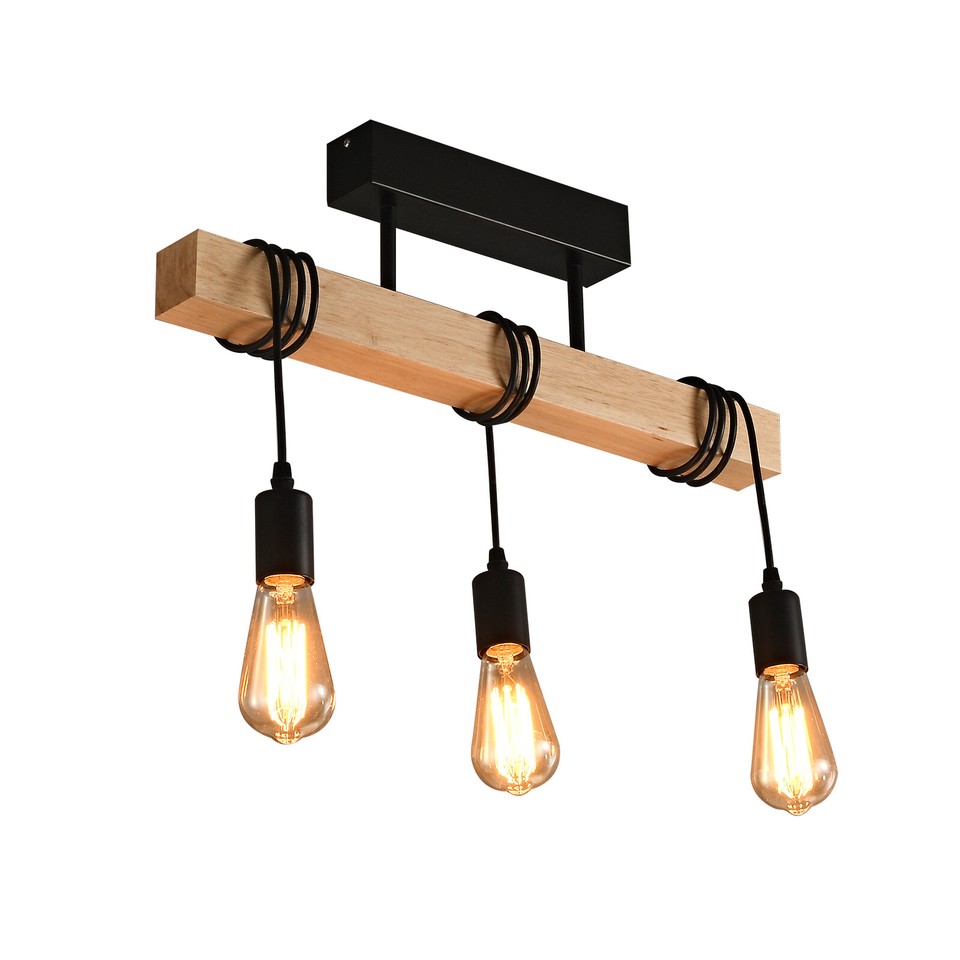 Wood Pendant Light Farmhouse Kitchen Island Hanging Lighting Fixture 3