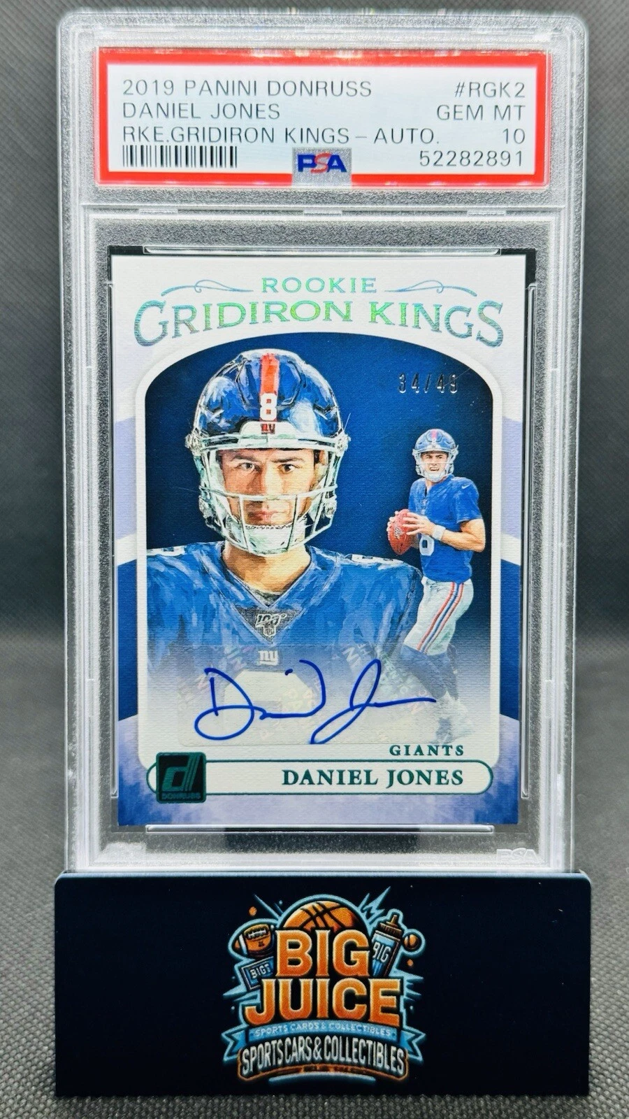 Daniel Jones Panini Donruss Rookie Gridiron Kings #RGK2 Autograph