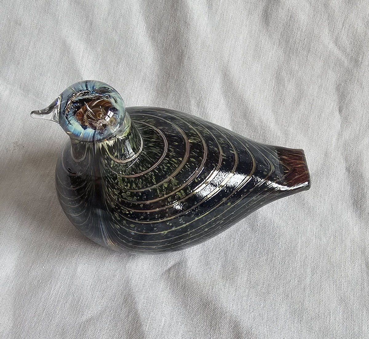 Signed Iittala Glas Bird Oiva Toikka Nuutajarvi With