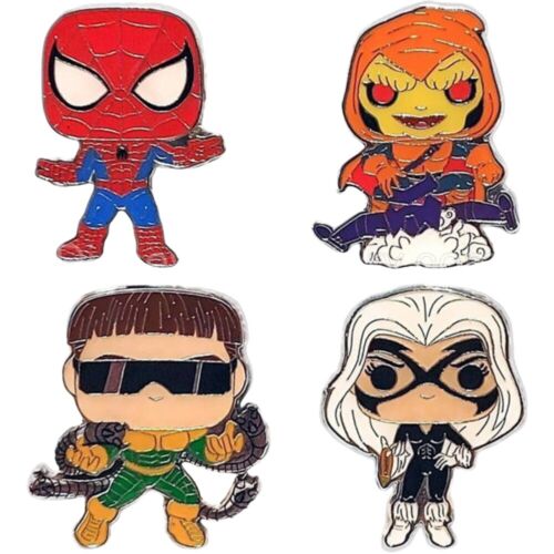 Set of 4 Funko Pop! Marvel Animated Spider-Man Pin Set - 1.5" Tall - Picture 1 of 4