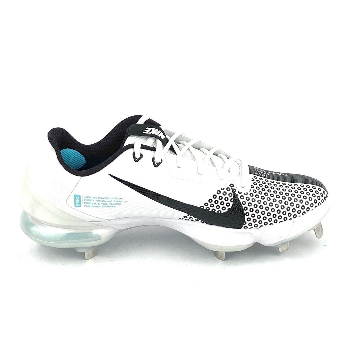 Men\'s Size 12 Nike Force Zoom 7 Pro Baseball‎ Cleats White Black DC9905-103 NEW Nike Force Zoom 7 Pro Baseball White Black Cleats DC9905-103  main image 4