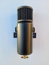 Baffled Aluminum Breather Tank Oil Catch Can Tube With 12 Inch Npt Black