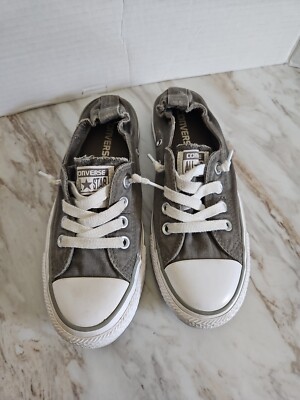 Converse Chuck Taylor Shoreline Shoes Women's Gray Slip On Sneaker Low Top 