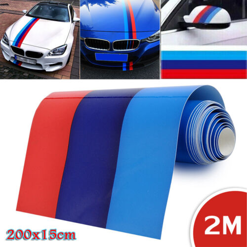 2M M-Colored Power Flagge Auto Streifen Stripes Aufkleber für BMW Mini M3 M5 M6 - Bild 1 von 12