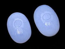 Natural Blue Chalcedony Oval Carved Cabochon 27x18x12 Flawless Loose Gemstone