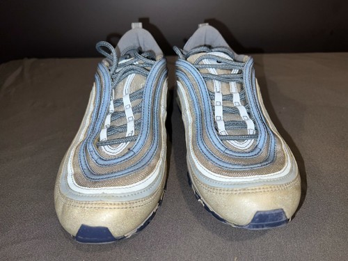 Gently Worn NIKE AIR MAX 97 Womens 8 304057-042 Grey Denim Metal Reflective 2004 - Picture 2 of 7