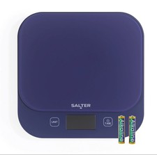 Image of Salter British Bakes Digital Kitchen Scale, Purple, 10kg, Waterproof, precision