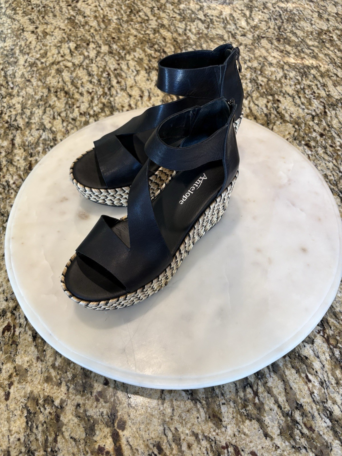 Antelope Platform Leather Sandals with tribal pat… - image 2