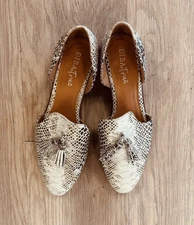 Diba True Neat Freak Snake Skin Loafers Size 9.5 
