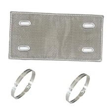 4"x8" Exhaust Heat Shield - Titanium Pipe Heat Shield with Stainless Steel