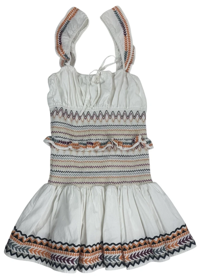 Платье Tularosa Janine размер S белое разноцветное со сборками с оборками многоярусное с оборками мини - Изображение 2 из 4