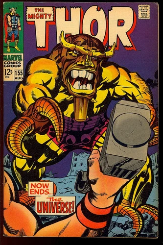 Thor #155 Very Nice Silver Age Superhero Vintage Marvel Comic 1968 FN-VF