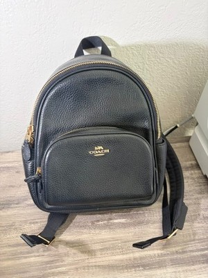 COACH Mini Court Backpack Black Pebbled Leather Style No. C8603