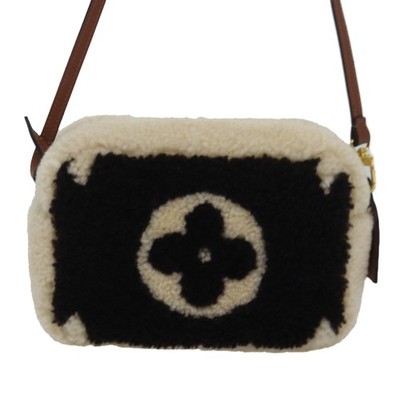 LOUIS VUITTON Monogram Teddy Beach Pouch Beige Black M68599 LV