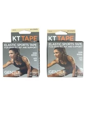 KT Tape Gentle Elastic Sports Tape 20 Strips 2in x 10in Beige (Lot Of 2)
