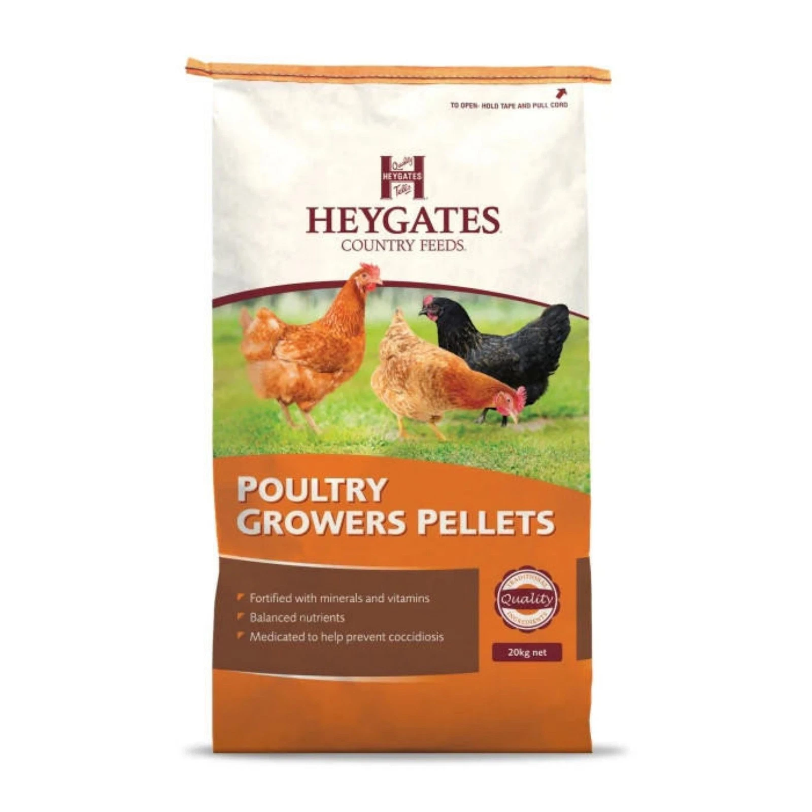 CHICKEN / TURKEY FOOD / FEED: Heygates Poultry Grower Pellets 20kg