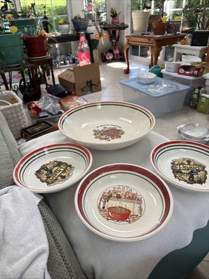 VillaWare MADE IN ITALY  la Pasta Italiana  13  Platter Vintage And 3 -8  Bowls