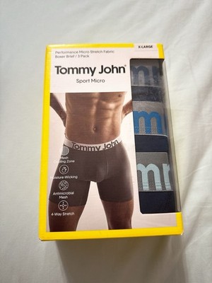 3-Pack TOMMY JOHN Preformance Sport Micro Boxer Briefs Stretch Men XLarge