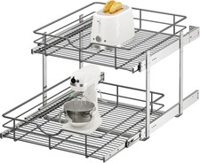 2-Tier Pull-Out Cabinet Organizer with Soft Close Shelves Heavy Duty Baskets
