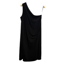 Talbots Womens Size 20 Black One Shoulder Stretch Cocktail Dress