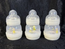  MAM Easy Start Anti-Colic White 4.5oz Bottles/Rings/Nipples/Covers 3-pack