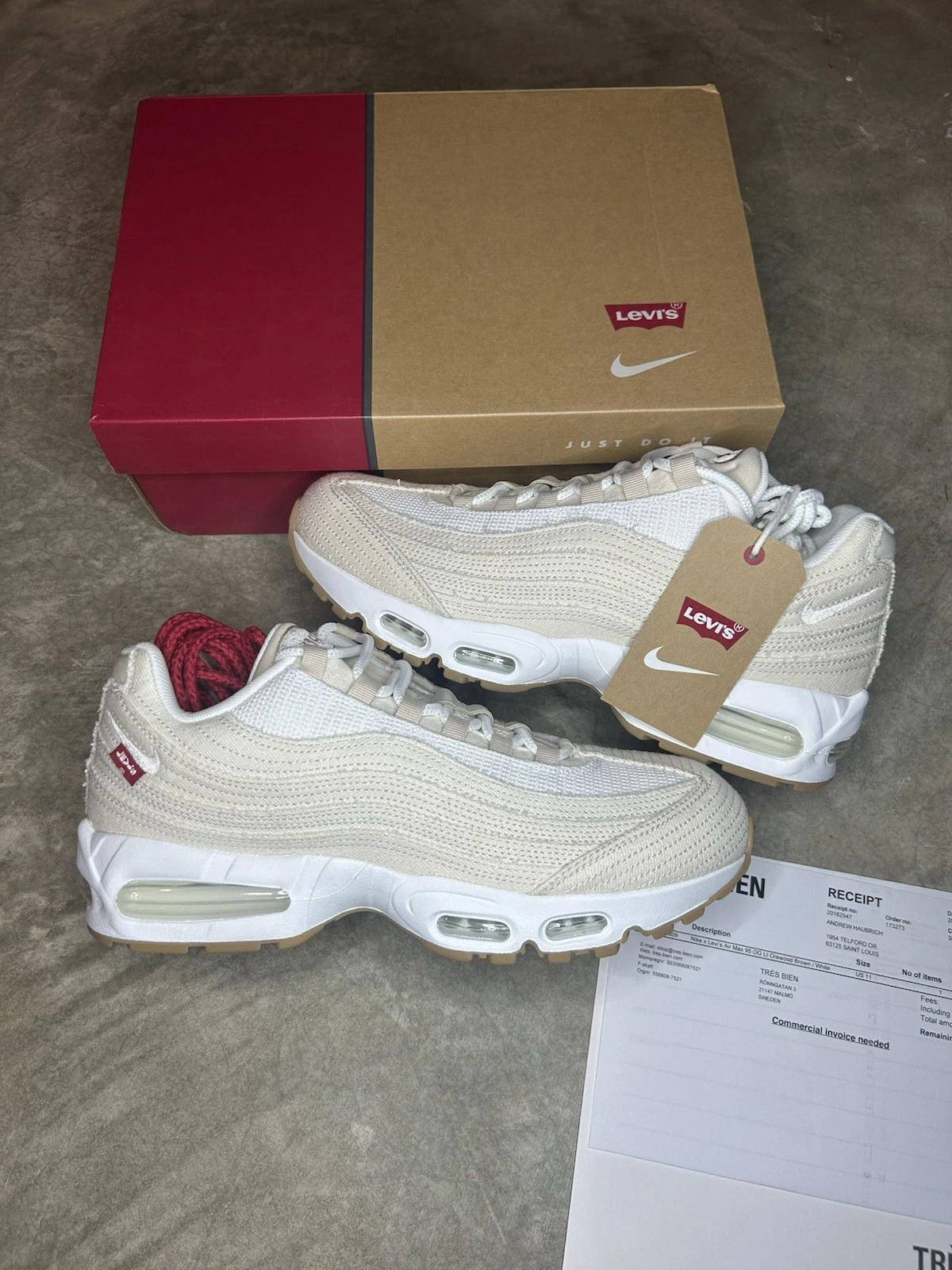OFF WHITE X NIKE Taglia 10 5 Nike Levi's x Air Max 95 OG Light Orewood Brown HM4743 100 IN MANO!