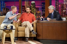 Eric Larson and Lonnie Dupree during an interview with host Jay Le- Old Photo 3