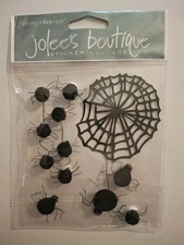 Jolee's Boutique Halloween Black Spider Web Spiders Stickers NIP