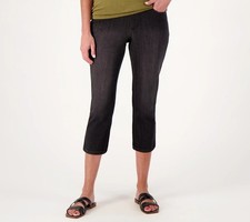 Belle by Kim Gravel Primabelle Straight Leg Cropped Jeans Black Denim 30 New