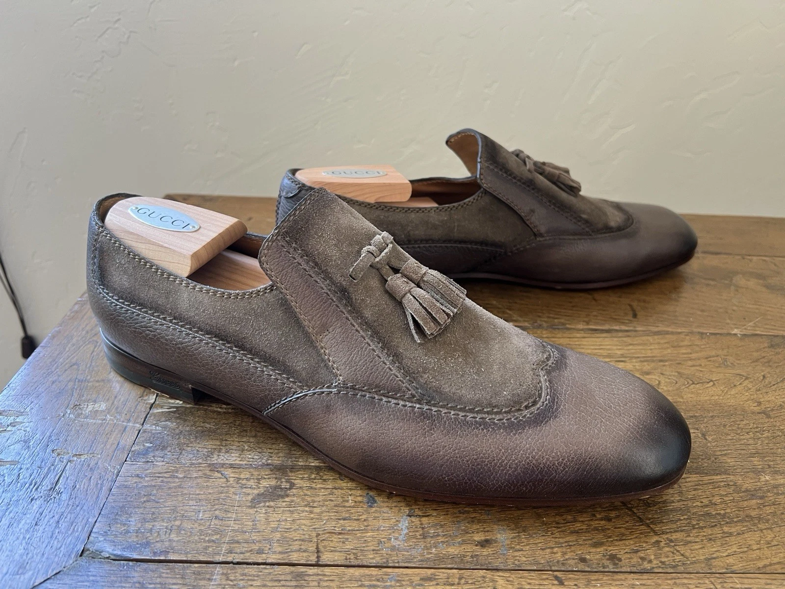 Scarpe eleganti Gucci uomo nuove senza scatola slip on nappa 11