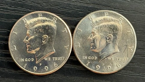1996 P-D Kennedy Half Dollar 50c CLAD AU Coins (2) - ME5239