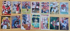 49ers JERRY RICE FOOTBALL MIXED LOT-18 CARDS-1987 TO 1998-MULTIPLE BRANDS-NM+