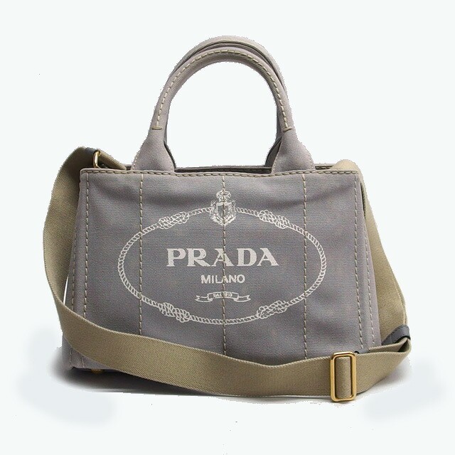 Prada Canapa Tote 2WAY Bag Light Gray 20260107 from japan