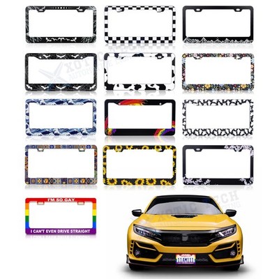 2 Holes License Plate Bracket Holder w/Screws Caps Washer For US CA Standard Car