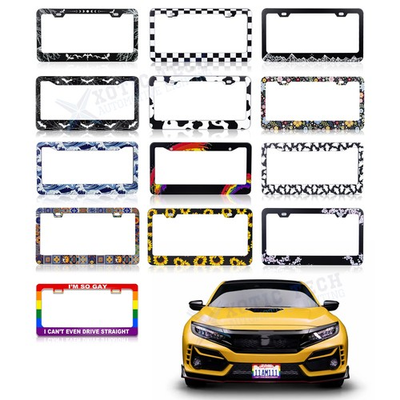 #ad 2 Holes License Plate Bracket Holder w Screws Caps Washer For US CA Standard Car $17.91