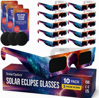 Sonnenfinsternisbrille 5Er-Pack Mit Handy-Filter   ISO 12312-2 & Ce-Zertifiziert