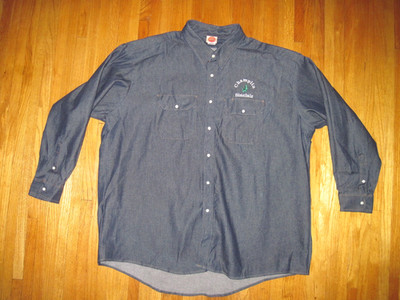 Vintage Demin Red Kap Snap White Pearl Cowboy Sinclair Gas Station Shirt 3XL New