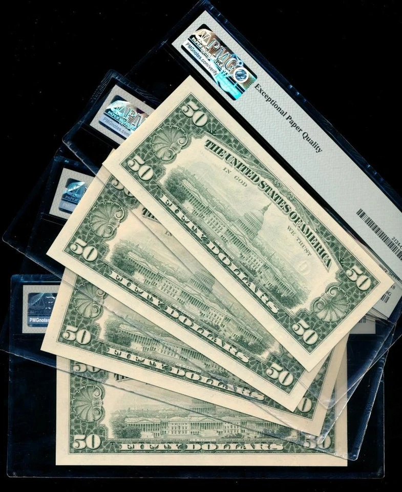 AC 1990 $50 Philadelphia FRN PMG 67 EPQ Fr 2124-C (price for one) - Image 2 of 4