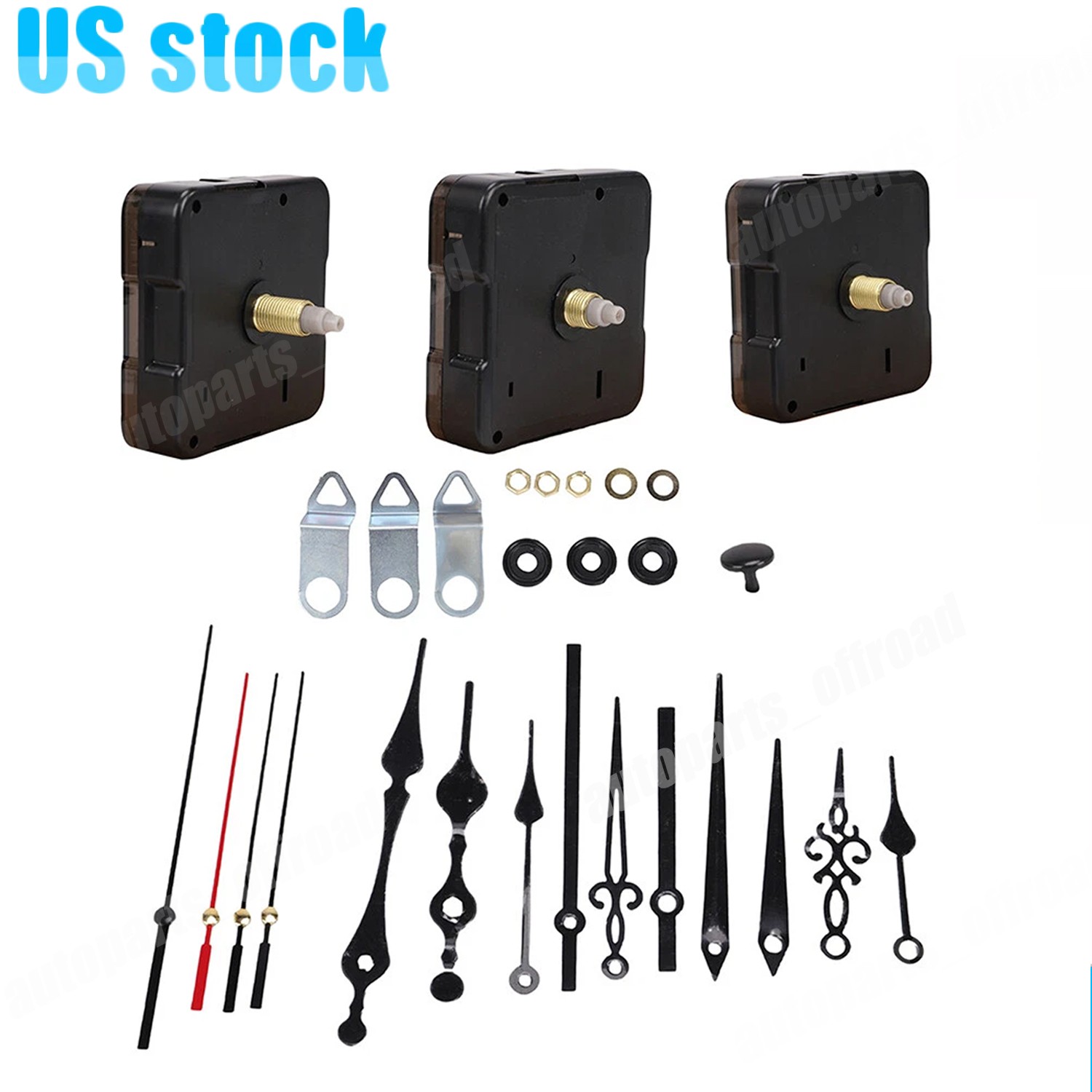 Replacement Silent Quartz Clock Movement Mechanism Battery Powered Hand Tool Kit