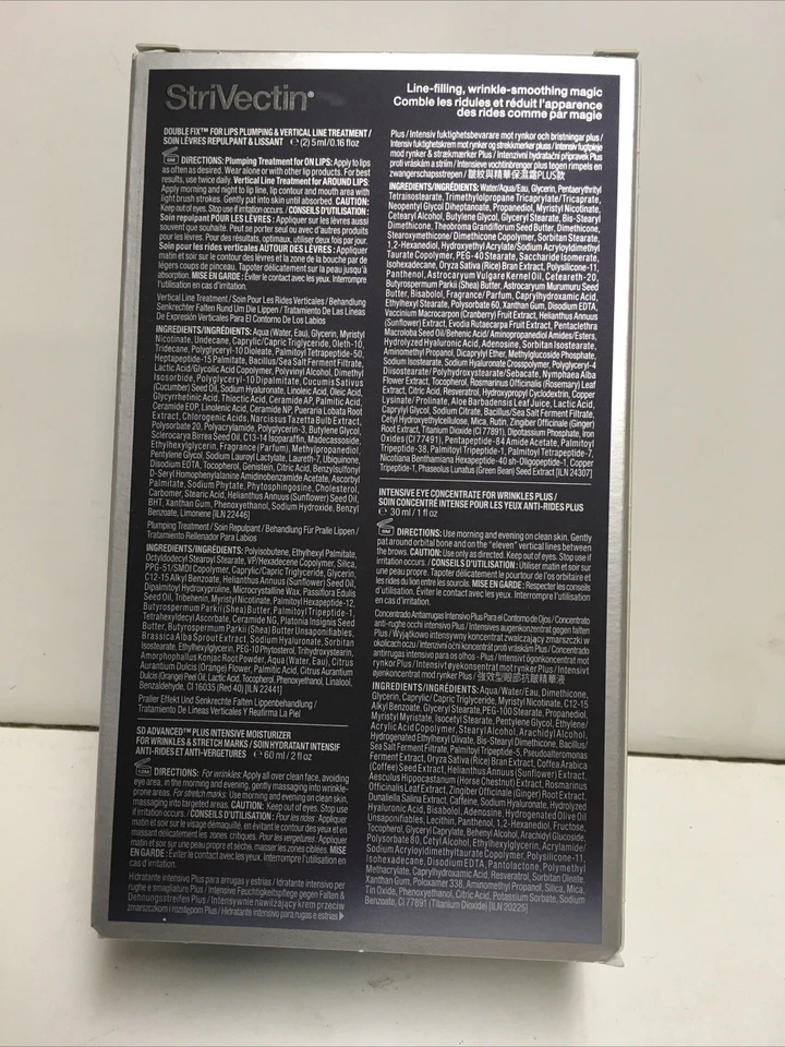 Strivectin Juego de 3 Piezas Hidratante + Antiarrugas + Doble Fijación para Labios RARO Set Nuevo en Caja Foto 2 de 3