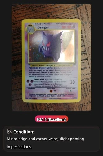 Pokémon Gengar Legendary Collection Holo Rare English PSA 5 Card #11/110
