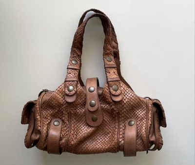 CHLOE Silverado Leather Shoulder Handbag Brown Pre-owned Made in