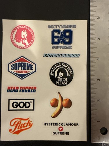 Supreme Hysteric Glamour 10 Stickers On 1 Sheet FW24 - Picture 2 of 2