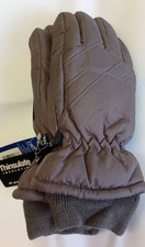 Grand Sierra Boys Gray/Brown Waterproof Winter Gloves 8-12 3M Thinsulate